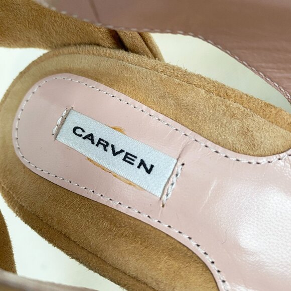Carven Beige Suede Slingbacks with Bow Back, size 40. Fits like a 9.5 - Picture 10 of 14